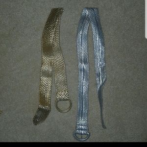 GOLD plastic woven metallic belt